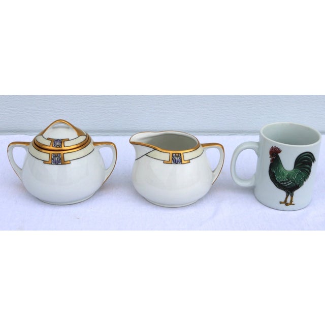 1925 KPM Art Deco Porcelain Gold Creamer and Sugar Dishes Signed by the Artist For Sale - Image 9 of 11