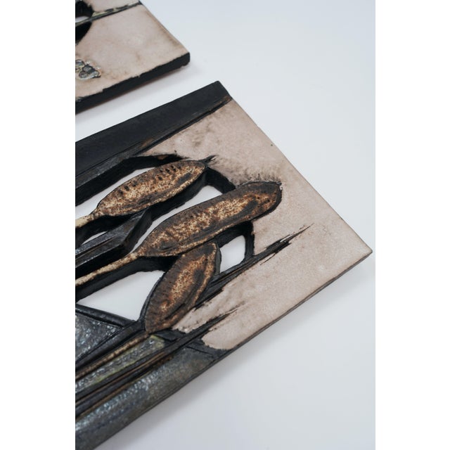 Vintage Wall Tiles from Ruscha-Keramik, W. Germany, 1970s, Set of 2 For Sale - Image 12 of 16