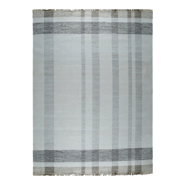 8x10 Giselle Serene Multicolor Kilim Geometric Modern Flatweave Wool Carpet Rug For Sale