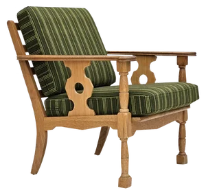 Danish Oak & Wool Armchair, 1970s