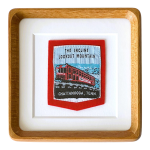Tennessee Chattanooga the Incline Railway Lookout Mountain Vintage Travel Patch Wood Framed