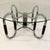 Roberto Gabetti and Aimaro Isola attributed round cocktail table. Chrome plated steel, mahogany and glass top.