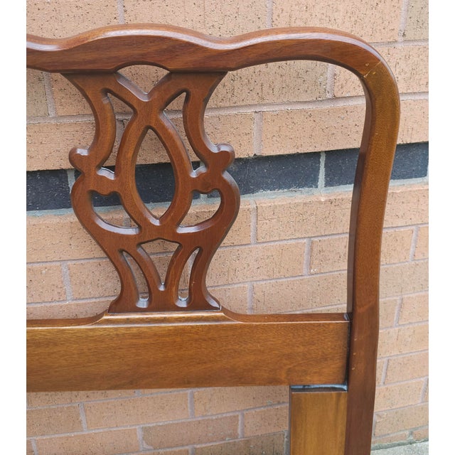 Mid 20th Century Henredon Fine Furniture Chippendale Style Mahogany King Size Headboard For Sale - Image 5 of 7