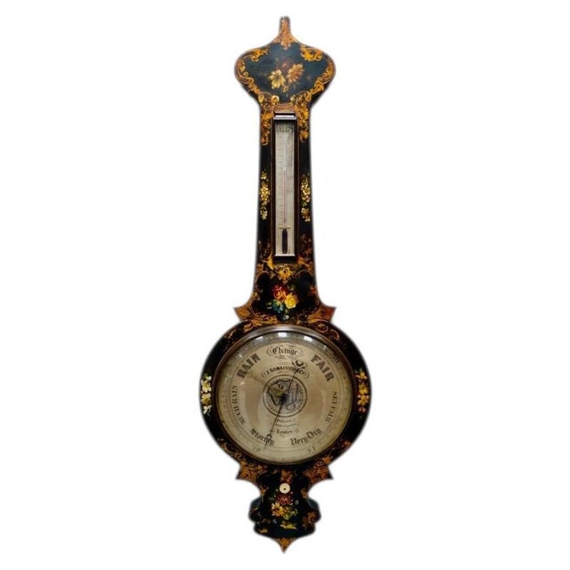 Brown Antique Early Victorian Mahogany Wheel Barometer from Somalvico & Co, 1840 For Sale - Image 8 of 8