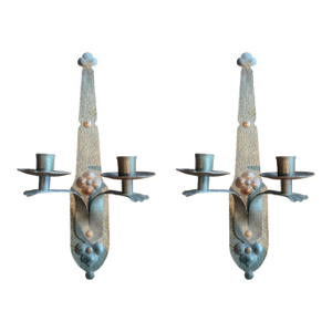 19th Century Wall Hanging Candlestick Holders - a Pair