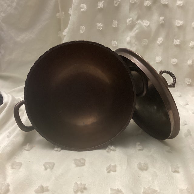 Antique Pewter, Metal Work Soup Terrene Serving Bowl For Sale - Image 4 of 4