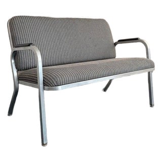 1940s Machine Age Industrial Aluminum Frame Loveseat by GoodForm For Sale