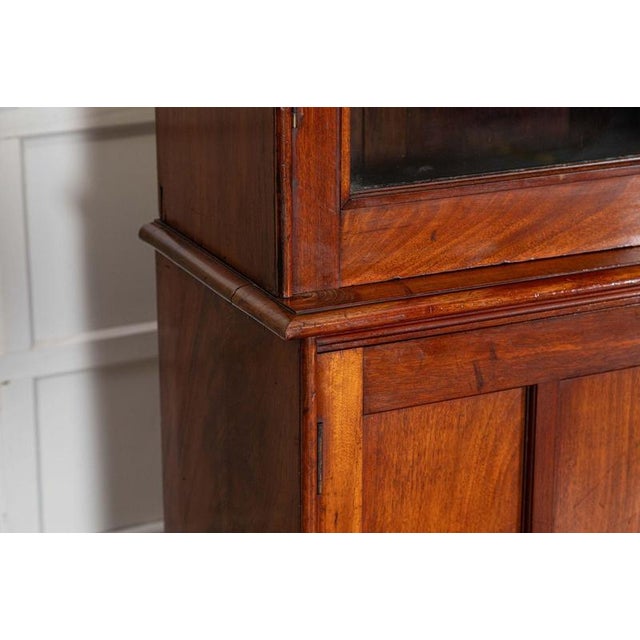 Large 19th Century English Mahogany Glazed Bookcase, 1870s For Sale - Image 14 of 17
