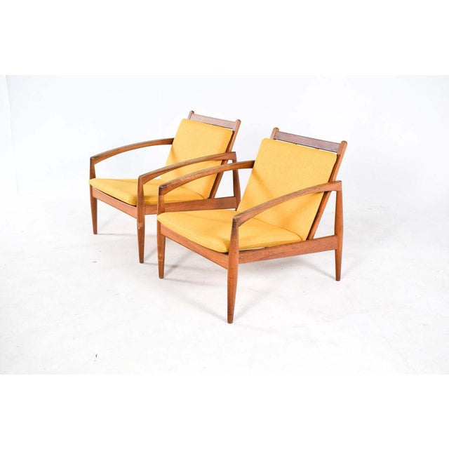 Brown Set of Teak Paper Knife Armchair by Kai Kristiansen for Magnus Olesen, 1960s For Sale - Image 8 of 9