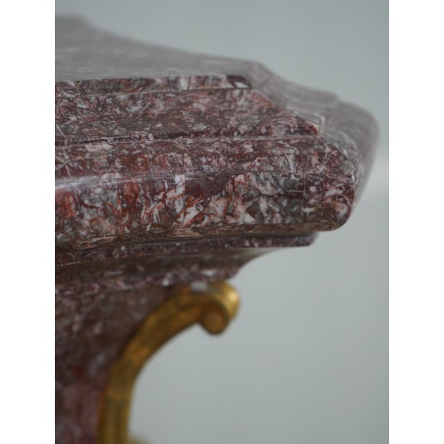 Pair of Louis XVI Style Gilt Bronze Mounted Josephine Marble Pedestals For Sale - Image 9 of 13