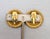 Metal Vintage Signed Gerard Yosca Round Orange & Black Striped Clip Earrings- 2 Pieces For Sale - Image 7 of 7
