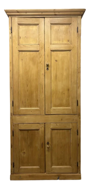19th Century Antique English Pine Housekeepers Cabinet