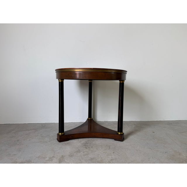 Vintage French Empire Style Side Table With Burlwood Top by Old Colony Furniture For Sale - Image 4 of 12