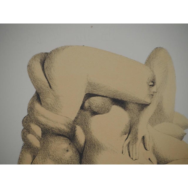 Jules Perahim, Intimacy of the Couple, Original Lithograph For Sale - Image 5 of 6