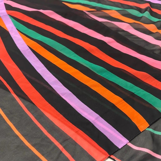 1980s 1980s Polychrome Italian Long Silk Scarf by Roberto Capucci For Sale - Image 5 of 9
