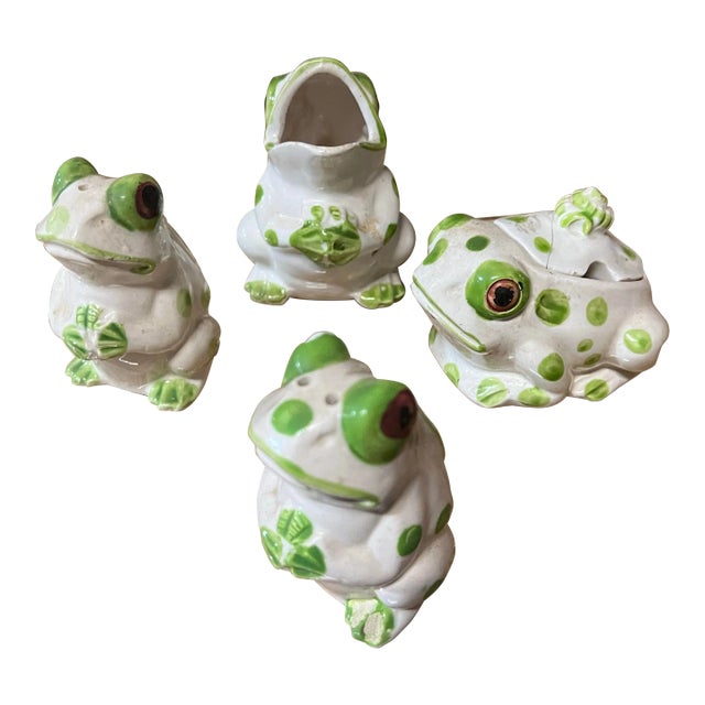 1970s Ceramic Painted Frog Collection- Set of 4 For Sale