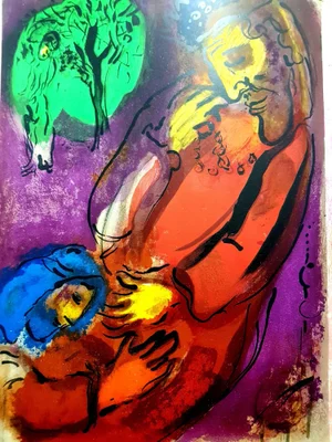Marc Chagall - Colorful Bible - Original Lithograph 1956