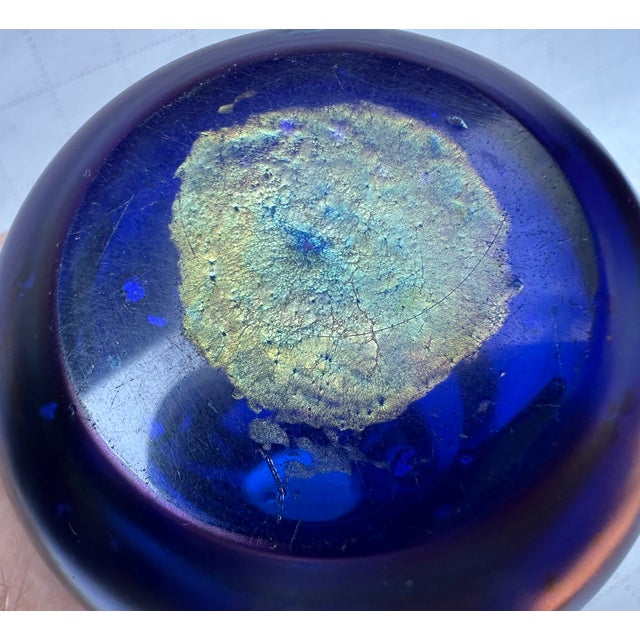 Glass Art Nouveau Bohemian Jugendstil Silver Inclusions Glass Vase For Sale - Image 7 of 9