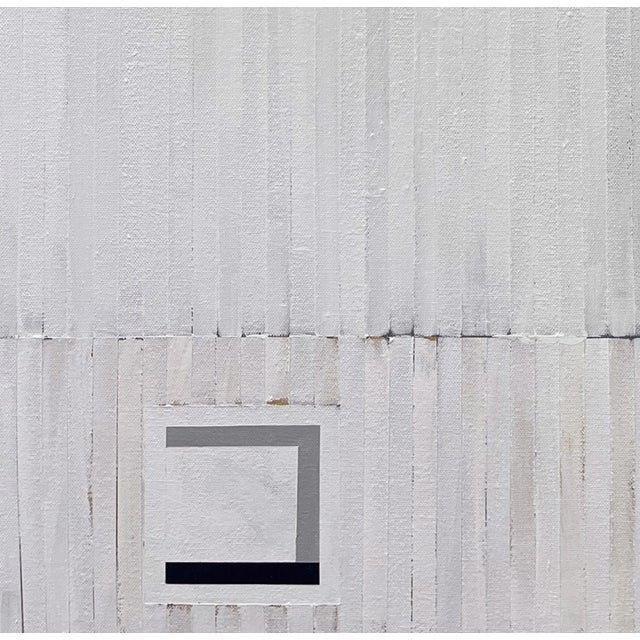 Summer Sunset by Justin Wheatley | Acrylic on Panel White Barn With Yellow Sky For Sale - Image 4 of 8