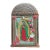Striking Mexican Nicho Shrine — Textured Copper Devotional Folk Art For Sale