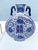 Blue Vintage Asian Flat Urns With Two Handles in Blue & White- 2 For Sale - Image 8 of 8