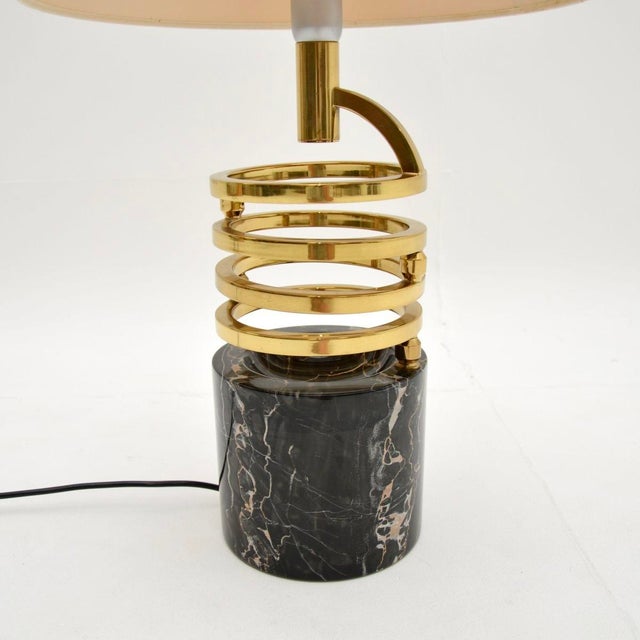 Vintage Italian Marble and Brass Table Lamp by Banci Firenze, 1970s For Sale - Image 9 of 11