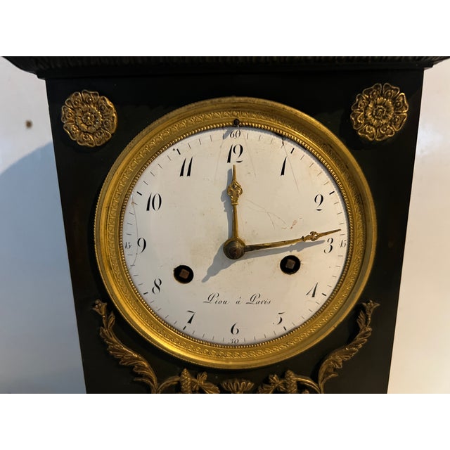 Bronze Clock with Green Patina, 1800s For Sale - Image 11 of 18