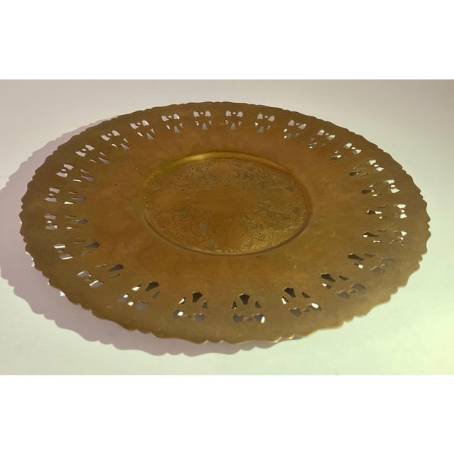 Metal Early 20th Century Anglo Indian Brass Plate For Sale - Image 7 of 7
