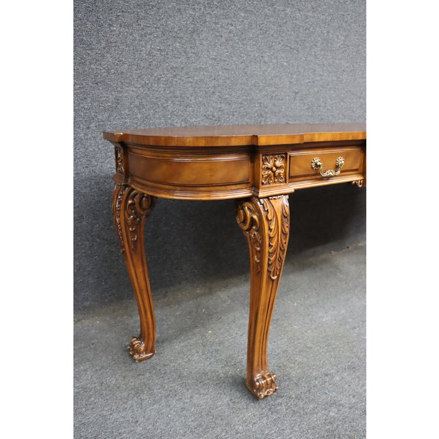 Traditional Karges Walnut Carved Console Table For Sale - Image 3 of 16