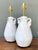 Metal Vintage Crackle Glaze Ceramic Lamps - a Pair For Sale - Image 7 of 12