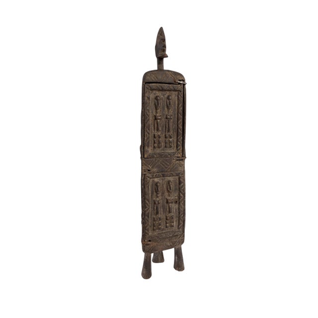 Wood Vintage Unique Dogon Hand Carved Wooden Box Mali 18.5" H For Sale - Image 7 of 9