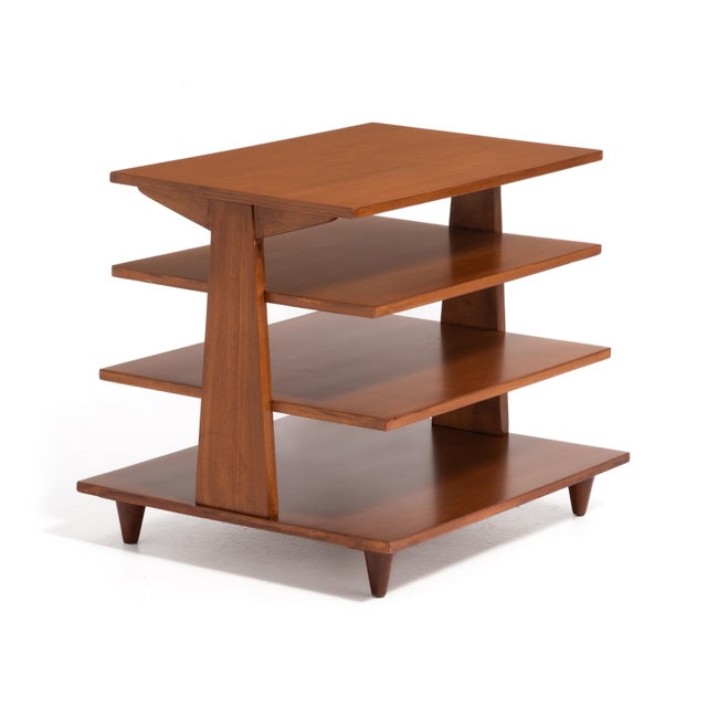 Mid-Century Modern Mid Century Magazine Tree Table After Edward Wormley for Dunbar Four Shelves Unmarked For Sale - Image 3 of 12