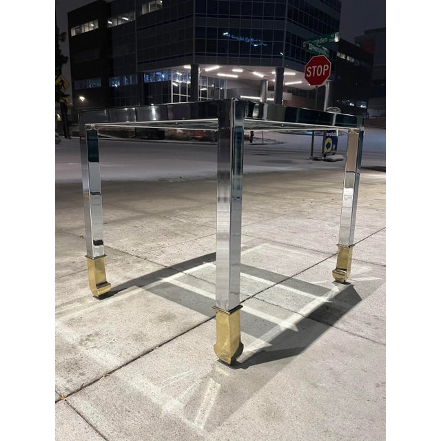 Chrome Mastercraft Style Polished Chrome & Brass End Table From Design Institute of America For Sale - Image 8 of 13