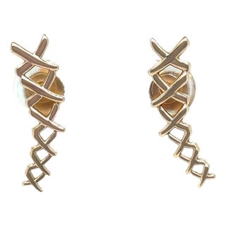 Tiffany & Co. 18ct Rose Gold Paloma Picasso Graffiti Earrings 5g, A Pair For Sale