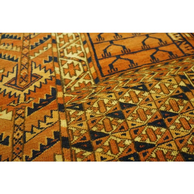 1890s Red Geometric Tribal Antique Central Asian Turkmen Tekke Engsi Rug 3' 9" X 5' 5" Knotted Wool Carpet For Sale In New York - Image 6 of 12