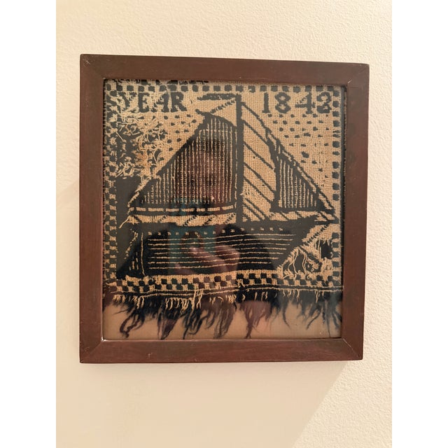Late 19th Century Antique Textile Fragment, Framed For Sale - Image 5 of 8