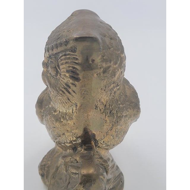 Mid 20th Century Brass Owl on Branch Figurine For Sale - Image 11 of 12
