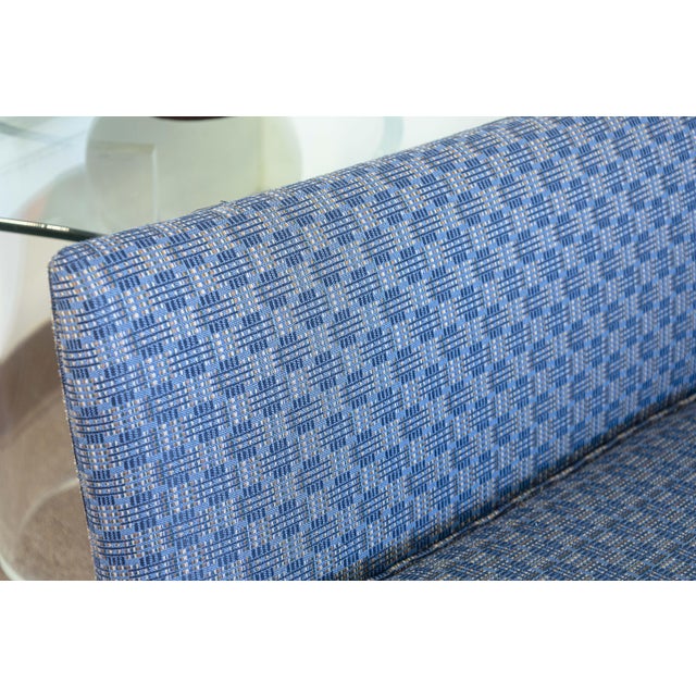 Paul McCobb Vintage Paul McCobb Pagoda Blue Fabric Mid Century Modern Sofa For Sale - Image 4 of 8
