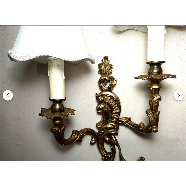 1960s Wall Lights in Gilded Bronze, 1960s, Set of 2 For Sale - Image 5 of 10