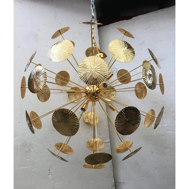 Water-Lily Sputnik Sphere Chandelier Luxury contemporary water-lily Sputnik sphere chandelier. Hand-made brass elements...