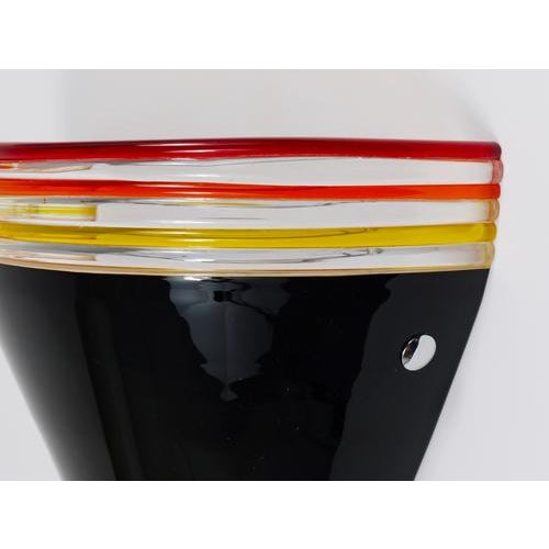 Febo Wall Lamp Sconce in Black Murano Glass by Roberto Pamio for Leucos, Italy, 1980s For Sale - Image 12 of 18