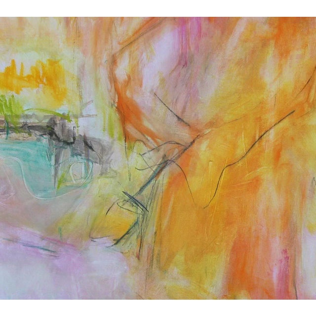 Mid-Century Modern "Monk in the Garden" by Trixie Pitts Large Minimalist Abstract Oil Painting For Sale - Image 3 of 13