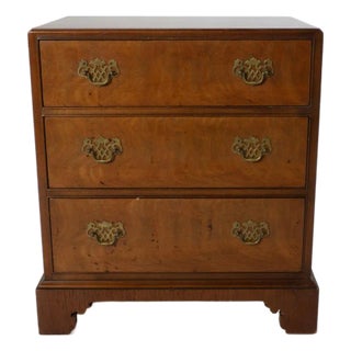 Wright Table Company Burl 3 Drawer Chest For Sale