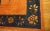 1920s Pairs Orange Field Orange Antique Chinese Peking Knotted Wool Small Rugs For Sale - Image 9 of 14
