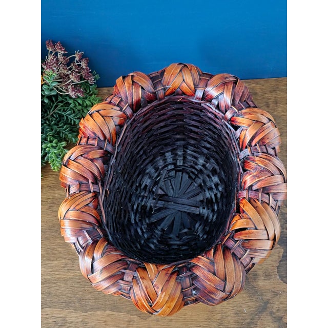 Antique Japanese Ikebana Bamboo Basket For Sale - Image 15 of 17