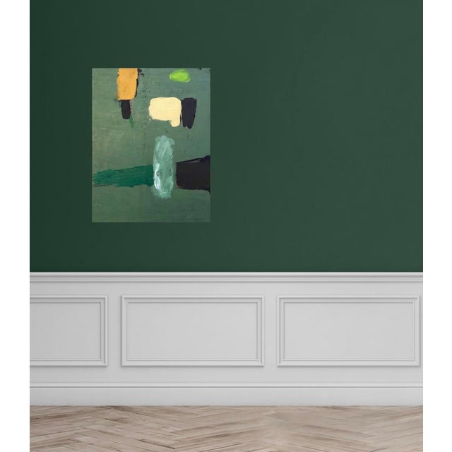 Abstract Mixed Media Painting by John Luckett, 20” X 16” in Greens For Sale In Palm Springs - Image 6 of 6