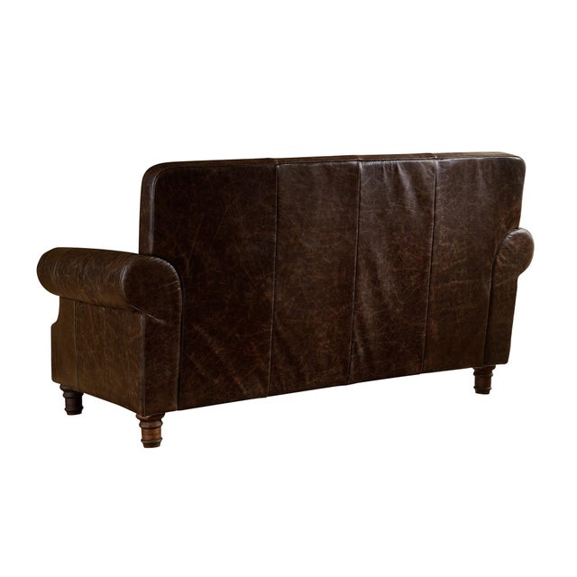 "Crafters &amp; Weavers Leather English Rolled Arm Living Room Collection showcases this timeless sofa design with high...