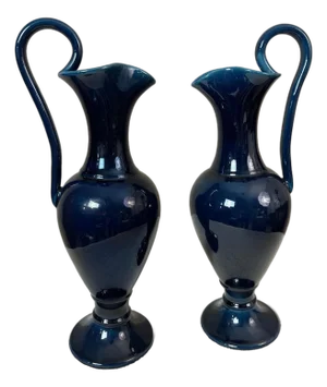 Blue Ceramic Ewers, 1960s, Set of 2