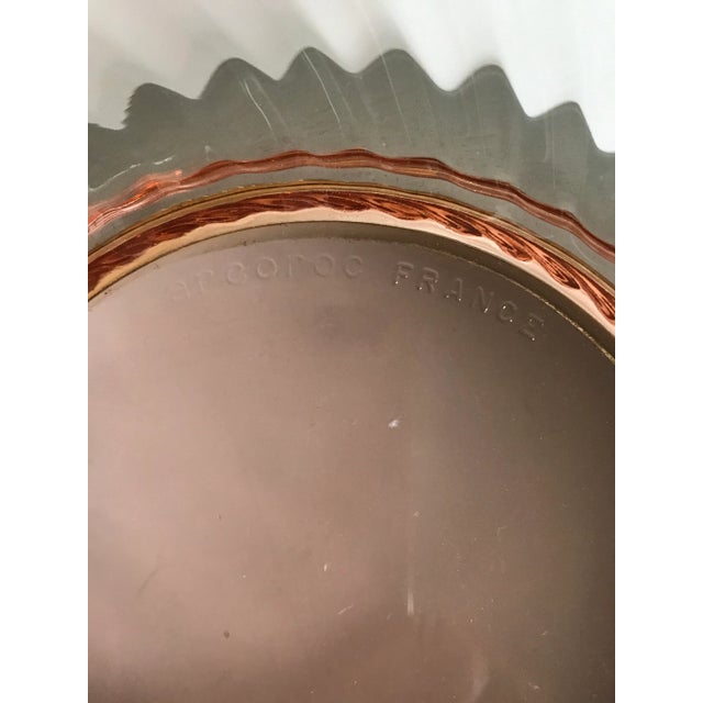 1980's Arcoroc French Pink Swirl Glass Bowl on Stand For Sale - Image 4 of 5