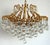 Vintage Brass and Lead Crystal Ball Chandelier from Schröder, 1970s, in Very Good conditions. Designed 1970 to 1979...